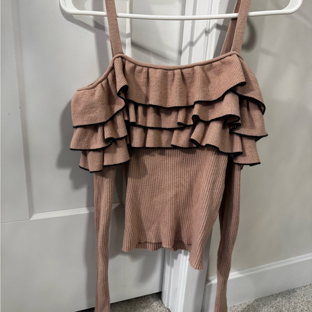 Forever 21 Pink Ruffled off shoulders  Blouse - Picture 3 of 4